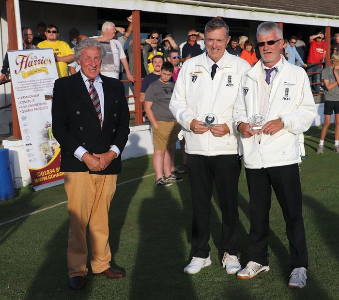 Umpires with Hugh Harrison-Allen